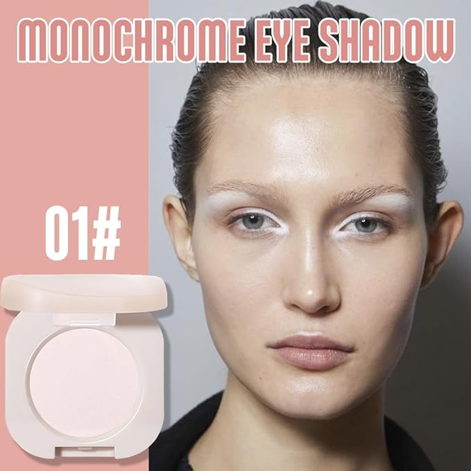 Pressed Single Matte Eyeshadow Palette, Matte nude White Eyeshadow For Old Women, Pigmented Waterproof Sombras Para Ojos, Single Pressed Powder Vegan, Talc, Paraben & Cruelty Free(01)