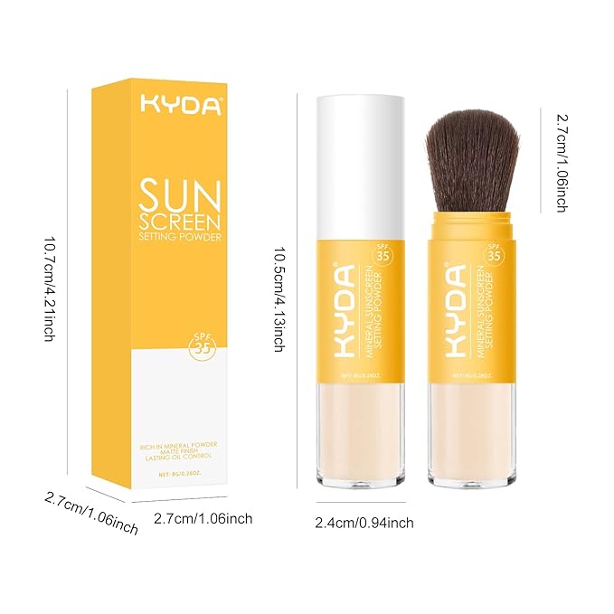 KYDA 2 Pcs Mineral Sunscreen Setting Powder, SPF Ownest Beauty