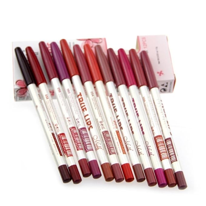 Waterproof Lip Liner Pencil, Pack of 12