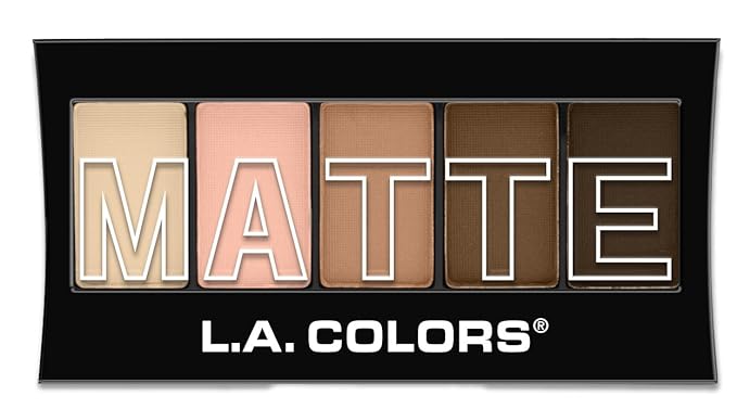 L.A. COLORS 5 Color Matte Eyeshadow Palette, Tan Khaki CEM478