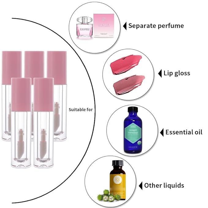 YITOU 12PCS Lip Glaze Bottle Empty 5ml, Transparent Glaze