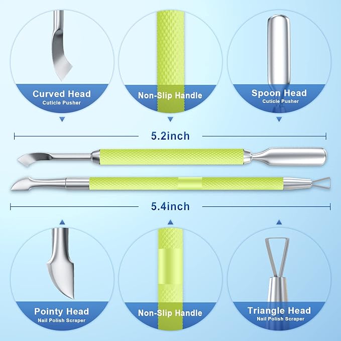 2PCS Metal Neon Green Cuticle