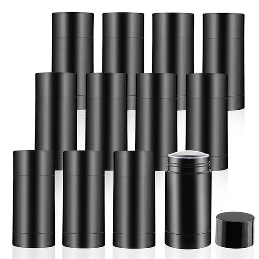 12 Pieces 15g Black Plastic Deodorant Tubes,Lipstick
