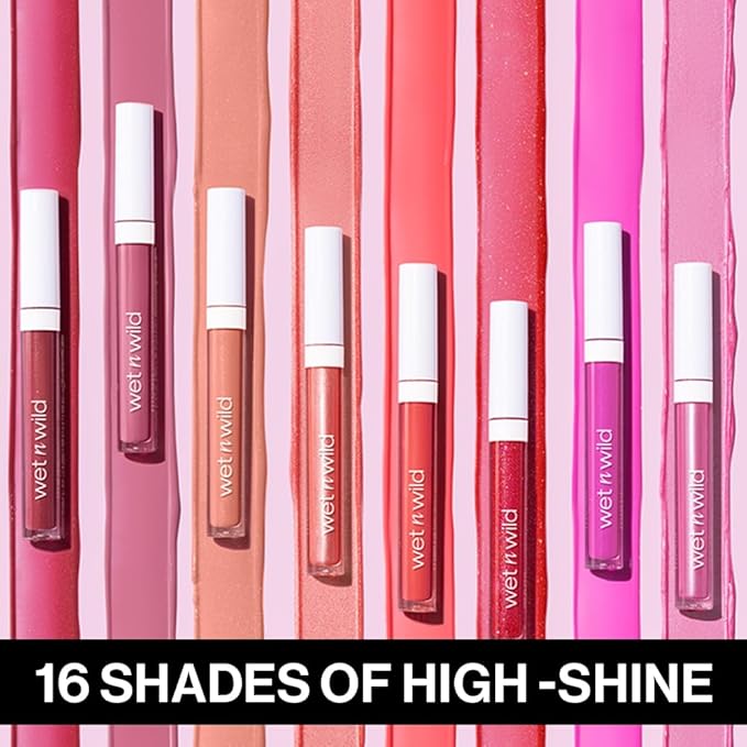 wet n wild MegaSlicks Lip Gloss, Ultra-Glossy, Vitamin-E Enriched, Ultra-Gloss High Shine Moisturizing, Cruelty-Free & Vegan - Love Language