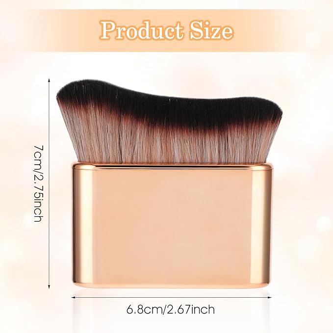 Self Tan Brush Soft Body Makeup Brush Portable Self Tanning Brush Self Tanner Face Brush Kabuki Foundation Brush for Body & Leg Makeup(Rose Gold)