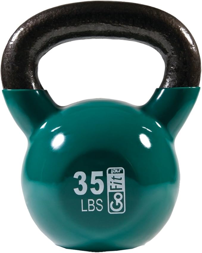 GoFit Premium Vinyl Dipped Kettle Bell with Introductory