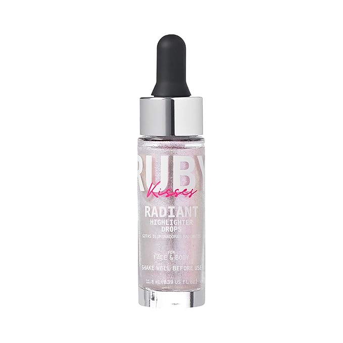 Ruby Kisses Radiant Drops, Shimmer Liquid Highlighter Makeup, Skin (UNICORN)