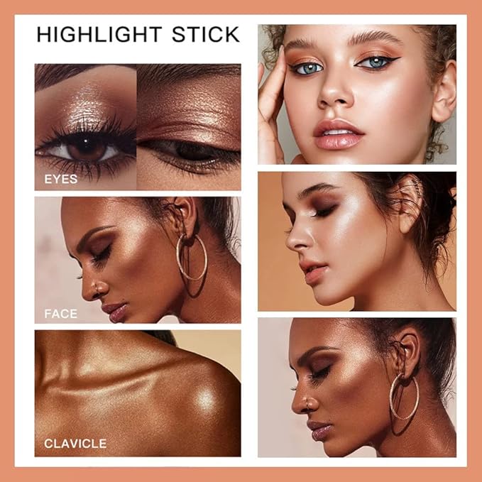 Go Ho Liquid Highlighter Wand,White Pink Highlighter Makeup