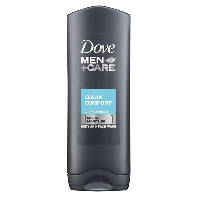 Dove Men Care Body & Face Wash, Clean Comfort - 13.5 Fl Oz / 400 mL X 6 Pack Case, Made in Germany