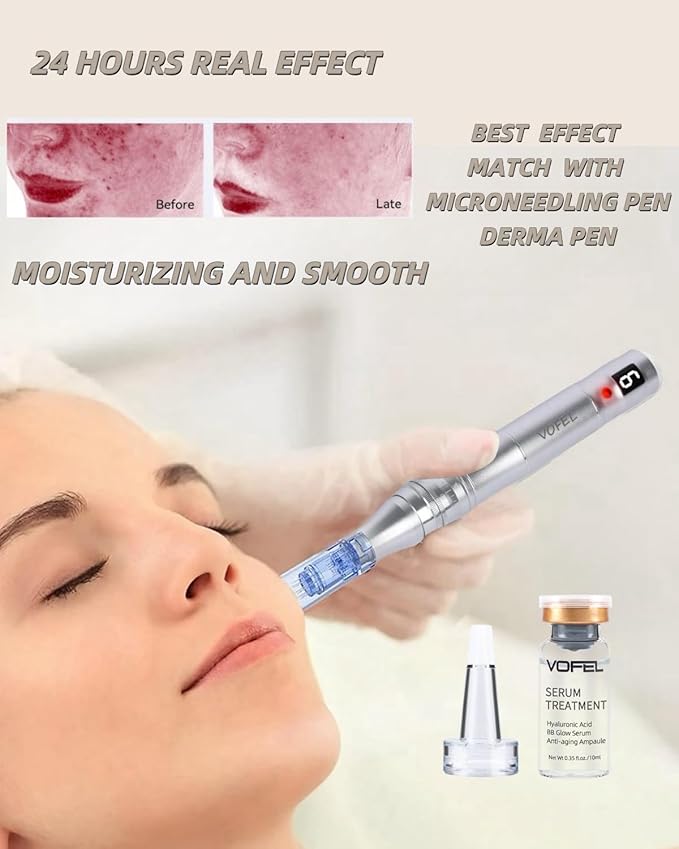 Hyaluronic Acid Serum for Microneedling Serum Ampoules for Face BB Glow Starter Kit 0.35 oz 4 Vials