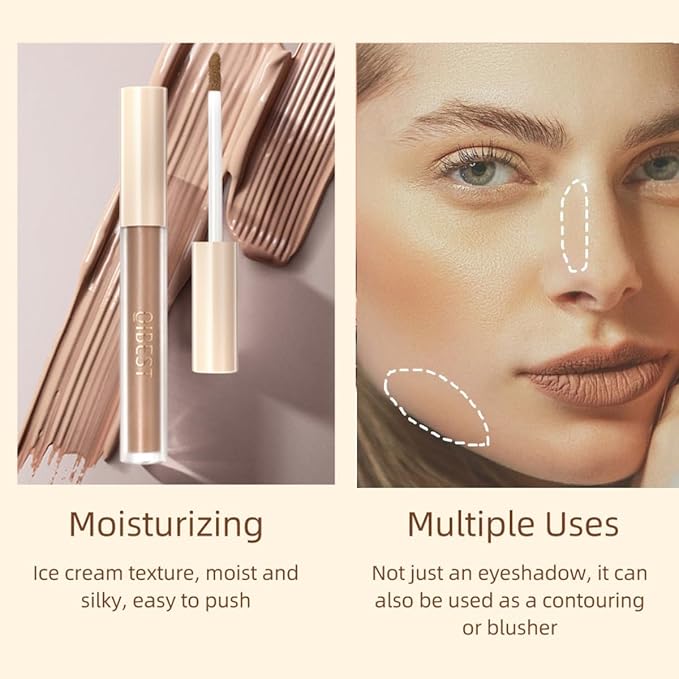 Matte Eyeshadow liquid Long Lasting High-pigmented Eye shadow Gel Eye Makeup (Matte Brown)