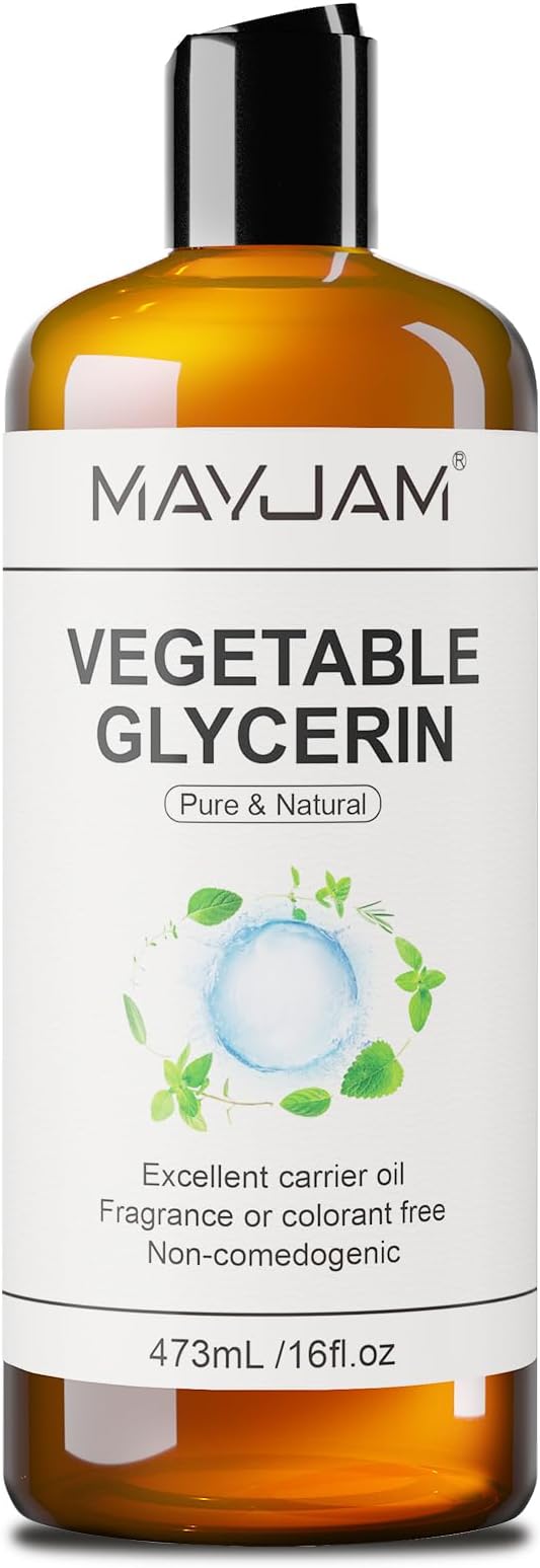 Pure Vegetable Glycerin for Skin,Crafts,Face,Hair Large 16 oz No Palm Oil Natural liquid Glycerine Makeup Remover Body Oils Massage Oil Deeply Moisturizing and Hair Benefits,DIY Beauty Products