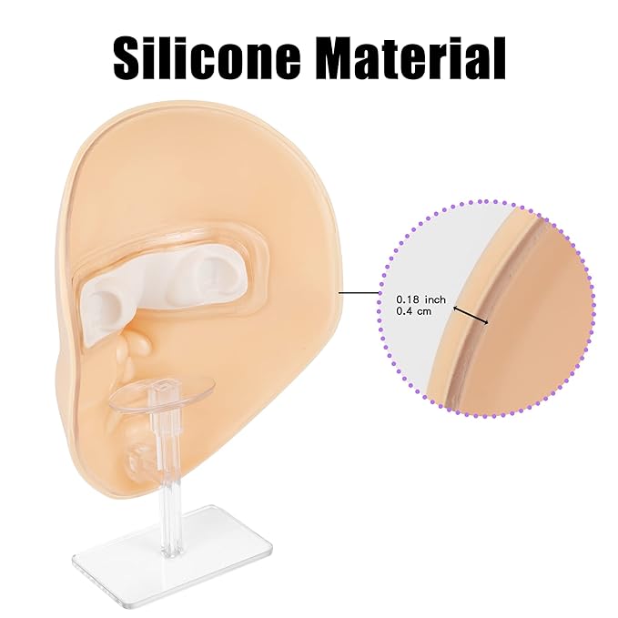 Makeup Practice Mannequin Face, 5d Reusable Silicone Makeup