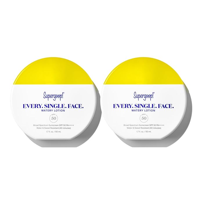 Supergoop! Every. Single. Face. Watery Lotion - 1.7 fl oz - Pack of 2 - Broad Spectrum SPF 50 PA++++ Sunscreen Lotion - Water & Sweat Resistant - All Skin Types
