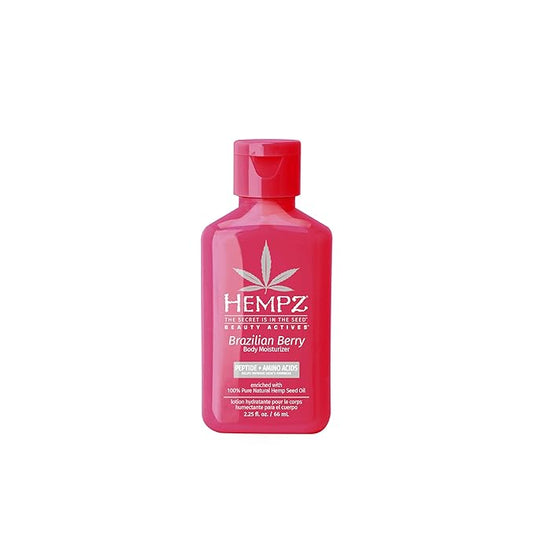 Hempz Mini Brazilian Berry Beauty Actives Lotion, Hydrating Moisturizer for Body, Hands and Feet 2.25 oz.