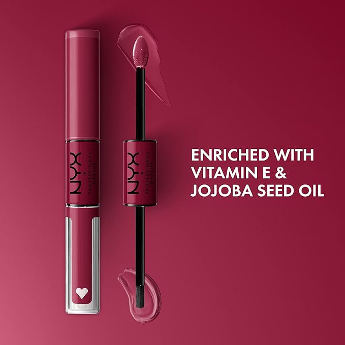 NYX PROFESSIONAL MAKEUP Shine Loud, Long-Lasting Liquid Lipstick with Clear Lip Gloss - Goal Getter (Deep Raspberry)