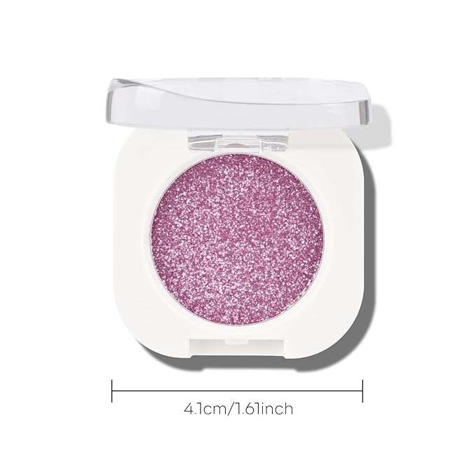 KYDA Single Glitter Eyeshadow, Bright Purple Diamond Glow Eyeshadow, Ultra-fine Lightweight Powder, Blendable Formula, Daily Glitter Eyes Makeup, Glam Rock