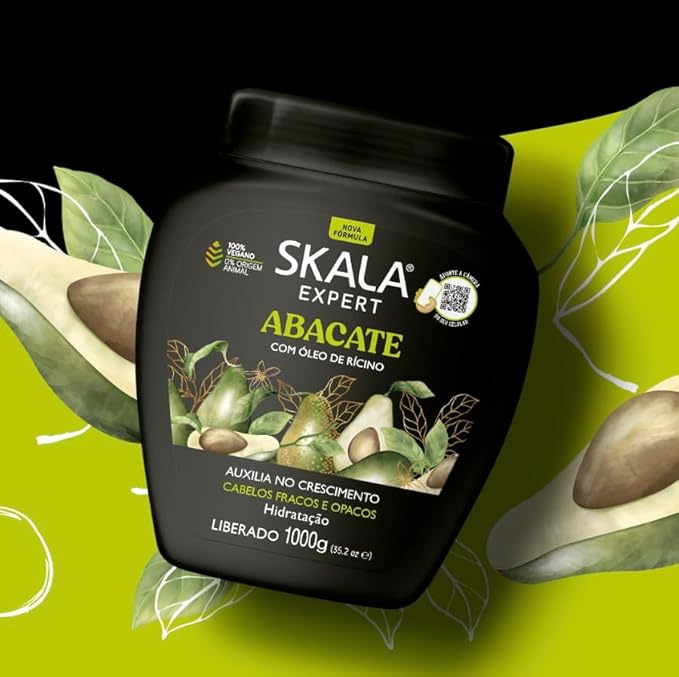 SKALA Avocado Hair Cream Hair Treatment Conditioning (1000g) - Imported from Brazil