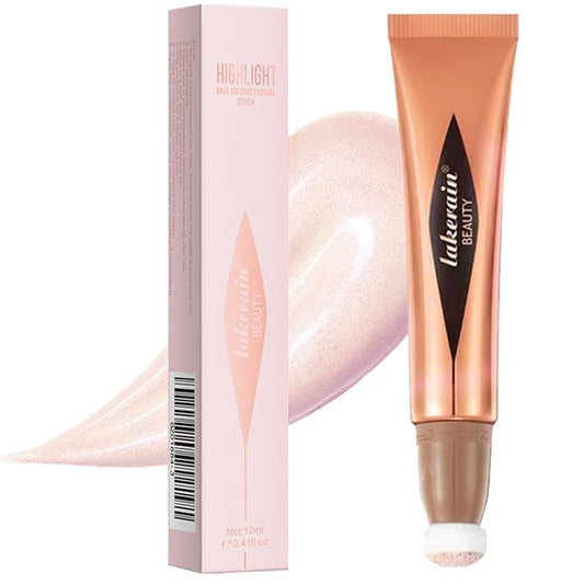 Go Ho Liquid Highlighter Wand,White Pink Highlighter Makeup