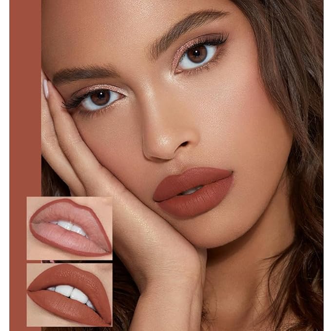 12 Pcs Pink Nude Brown Lip Liner Makeup Set - Waterproof & Smudge-Proof Matte Pencil Lip Liner Pack, Long-Lasting & Durable, Smooth & Easy Glide, Non-Smudge, Contouring, Filling & Layering (Set A)