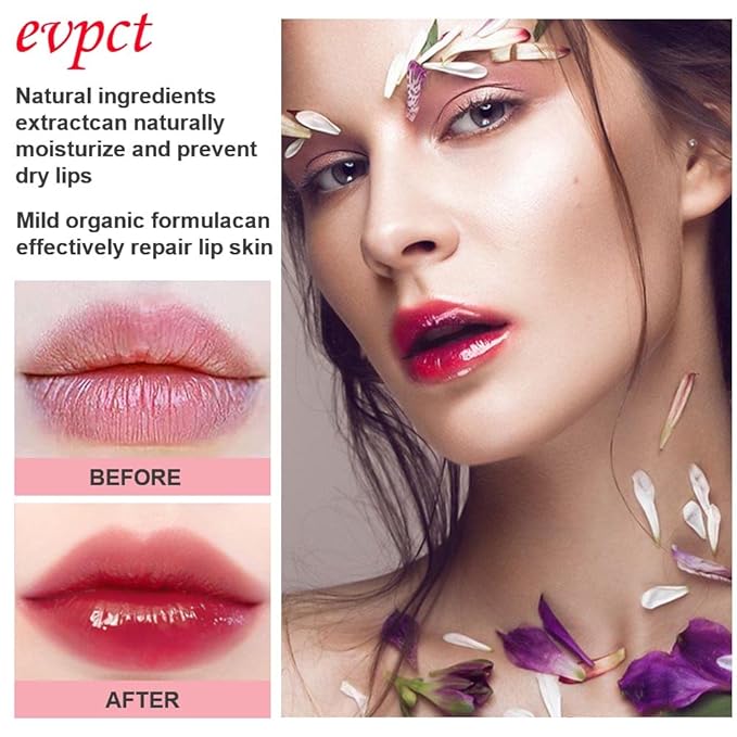 evpct 2Pcs Black Red Cherry Magic Mood Color Changing Lipstick Long Lasting 24 Hours Original for Women, PH Color Change Changing Jelly Lipstick Tinted Lip Balm Stain Gloss Makeup Set, labial magico