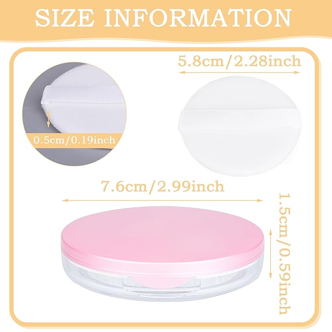 Mabor 2pcs Loose Powder Containers Powder for Women Powder Case