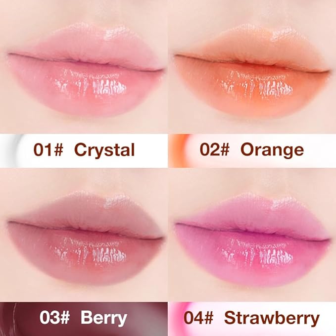 evpct 4Pcs Magic Color Changing Lipstick Long Lasting Waterproof 24 Hours Original for Women, Honey Orange Raspberry Strawberry Pink PH Mood Permanent Color Changing Lipstick Lip Balm, labial magico