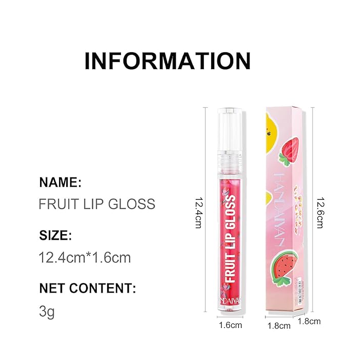 6 Pcs Fruity Lip Oil, Hydrating Moisturizing Shiny Lip Glaze, No Sticky Hydrating Lip Gloss Tinted Lip Balm, Lightening Lip Lines, Anti-Dry Cracking Lip Gloss Strawberry Kiwi Cosmetics Lip Care