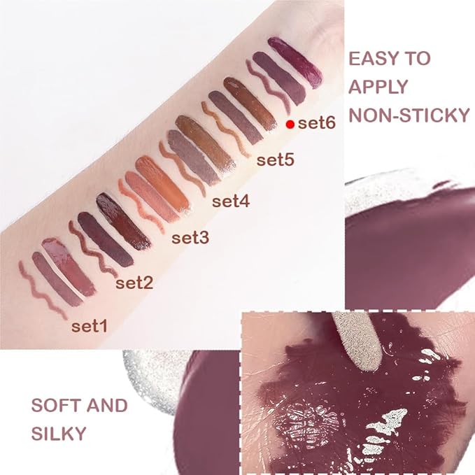 3-in-1Pink Nude Matte Lip Stain Kit | Waterproof Lip Liner + Hydrating Matte Lip Gloss + Nourishing Lip Oil | Long Lasting Plumping to Create Perfect Lip Makeup.06#