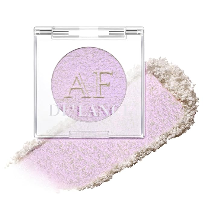 Highlighter Makeup Palette, Long Lasting New Formula, Translucent Purple Shimmer