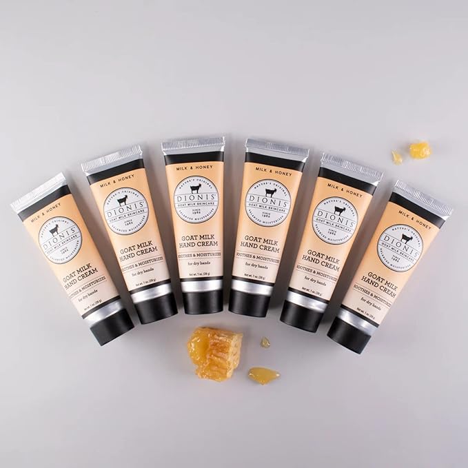 Dionis - Goat Milk Skincare Scented Hand Cream (1 oz) Set of 6, Moisturizing Lotion for Dry Skin, Good for Sensitive Skin, Cruelty-free and Paraben-free (Milk & Honey)