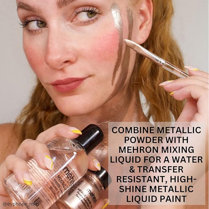 Mehron Makeup Metallic Powder (.) with Mixing Liqu 17 oz