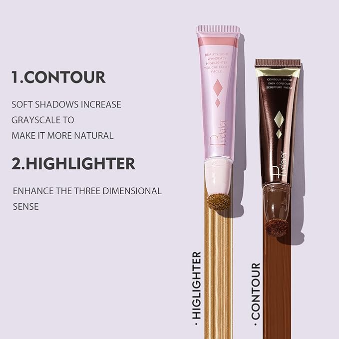 Liquid Contour Beauty Wand, Cream Contour Stick with (HIGHLIGHTER 08)