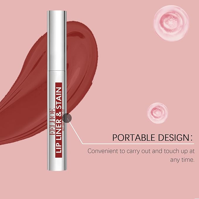 Peel Off Lip Stain Tattoo Set, 3 Colors Peel Off Lip Liner, Removable Lip Liner Set, Matte Finish Waterproof Lip Liner Pencil, Transfer-proof Peel Off Lip (3Colors/Set, B)