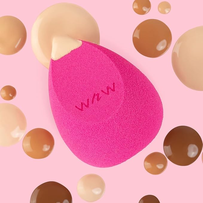 wet n wild Makeup Sponge - Low Product Absorption for Streak-Free Application, Effortless Blending Beauty for a Smooth Professional Looking Finish, Cruelty-Free & Vegan-Pink