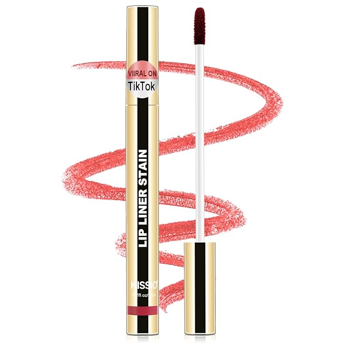 KISSIO Lip Liner Stain,Peel Off Lip Liner,Transfer Proof,Long Lasting and Waterproof,Lips Tint Tattoo,Natural Makeup Stain,Matte Finish,Berry