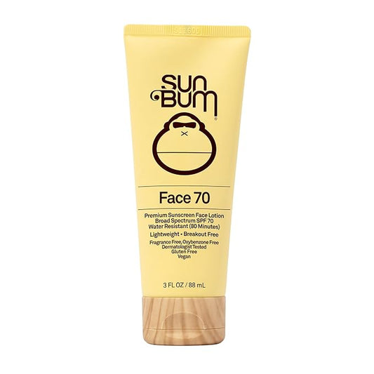 Sun Bum Original SPF 70 Sunscreen Face Lotion | Vegan Fragrance-Free Moisturizing Broad Spectrum UVA/UVB Sunscreen With Vitamin E | 3 Oz