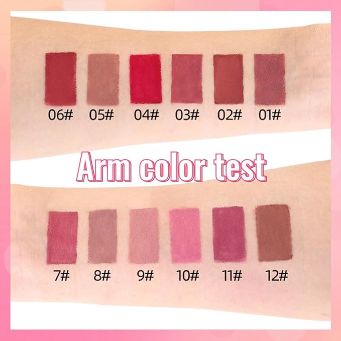 12 Pcs Natural Nude Brown Beige Colors Lip Liner Lipstick Pencils Set for Daily Makeup,Easy to Apply & Remove,Waterproof