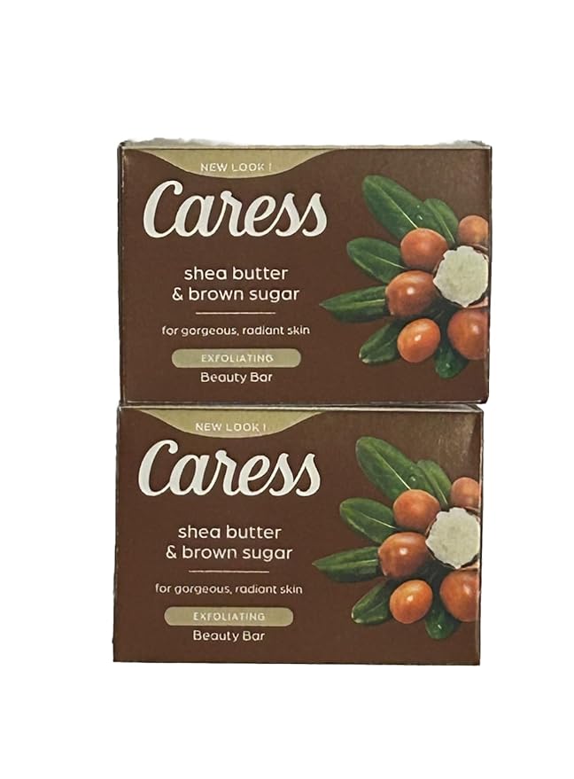 Caress Shea Butter & Brown Sugar Bar Soap, 3.15 OZ, 2 Bars