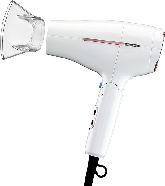 Conair Hair Dryer, Worldwide Travel Hair Dryer with Smart Voltage Technology and Folding Handle, Includes Concentrator