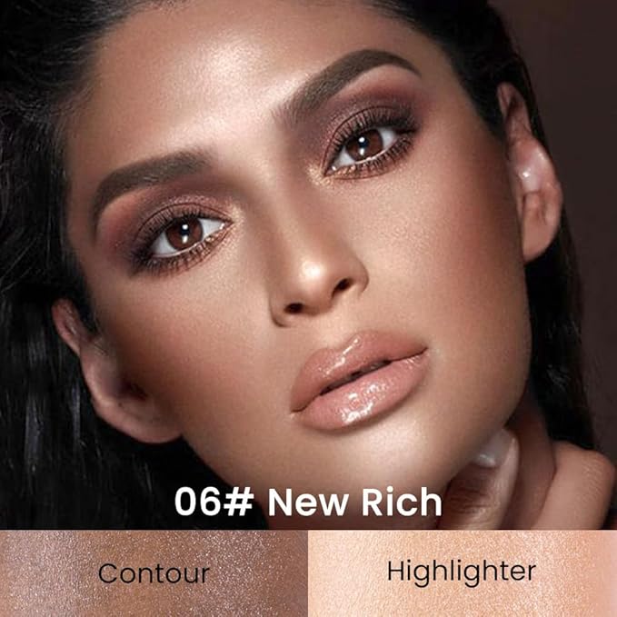 Kaely 2in1 Cream Bronzer Highlighter Stick,Face Shaping Contouring Shades Makeup,06