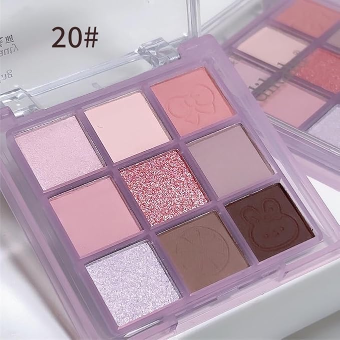 Eyeshadow Palette Makeup- 9 Colors Rose Gold Dark Brown Colorful Eyeshadow Palette Matte Shimmer Korean Natural Eye Shadow palettes Highly Pigmented Naturing-Looking Long Lasting (20#)