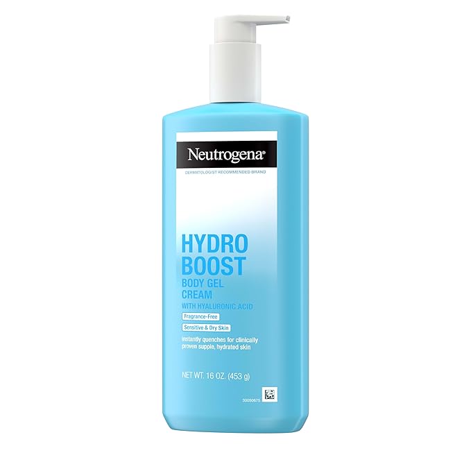Neutrogena Hydro Boost Body Gel Cream With Hyaluronic Acid, Hydrating Body Lotion For Dry Skin, Fragrance-Free Hyaluronic Acid Moisturizer, 16 OZ