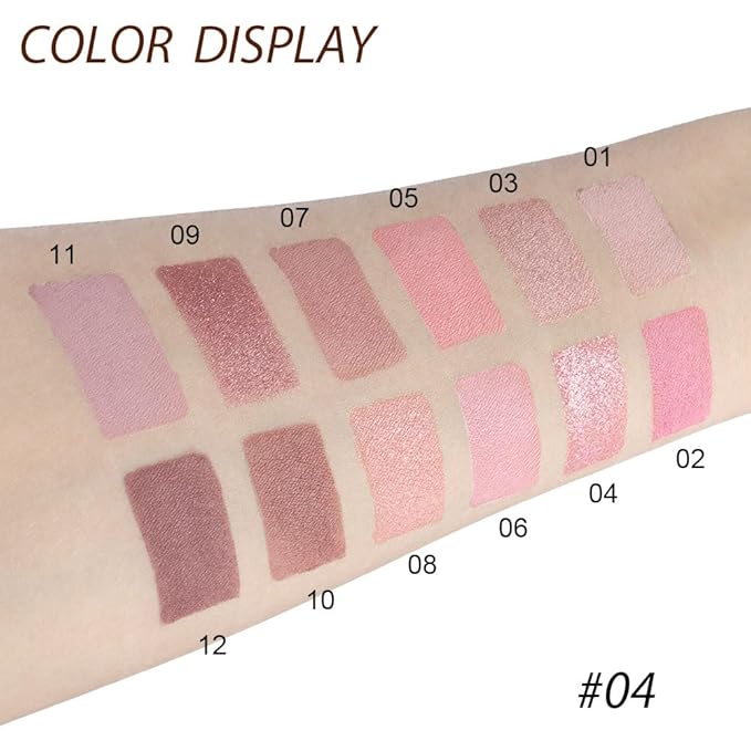 12 Colors Nude Brown Pink Matte Shimmer Eyeshadow