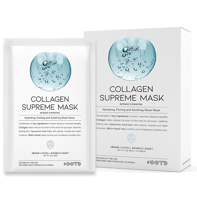 Collagen Hydrating Sheet Masks for Face Korean Anti Hazel 10EA