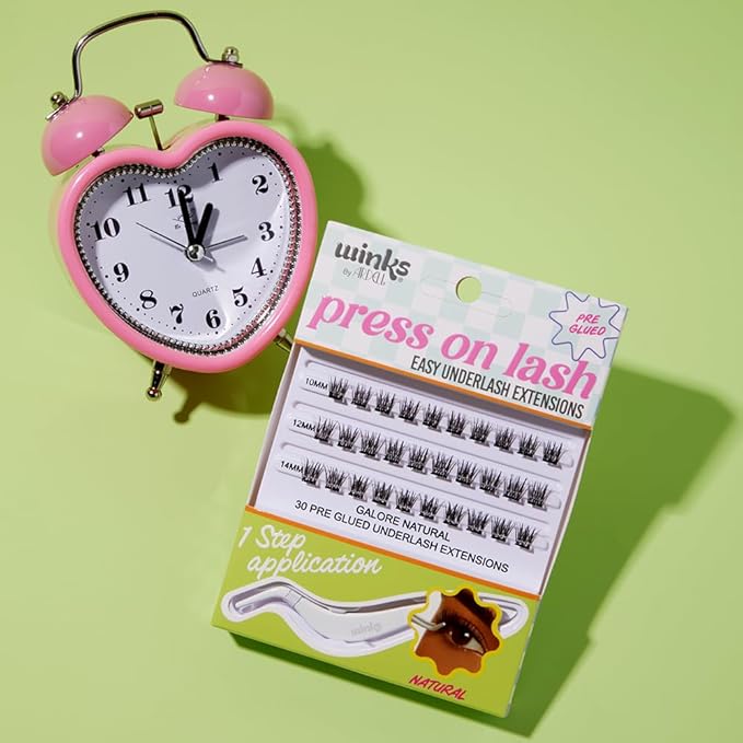 Ardell Winks Press On Eyelash Extensions, Natural - DIY Lash Clusters, 30 Individual Lashes, Natural Look Lashes with Applicator, 1 Pack