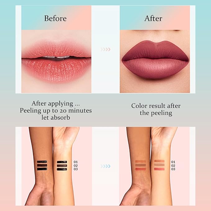 Peel Off Lip Liner Stain Velvet Tint – Long-Lasting, Moisturizing, Non-Sticky Matte Lip Lacquer, Highly Pigmented, Smudge-Proof Liquid Lipstick Makeup (brown)