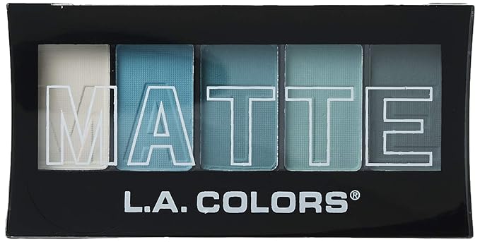 L.A. COLORS 5 Color Matte Eyeshadow Palette, Teal Argyle CEM477