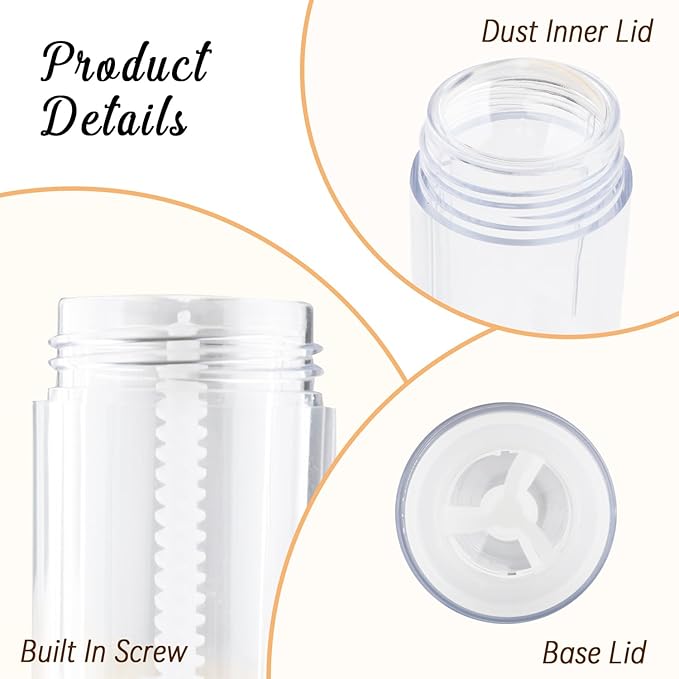 12 Pieces 15g Clear Plastic Deodorant Tubes,Lipstick