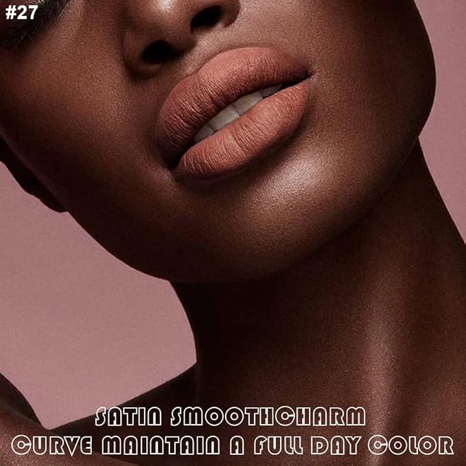 evpct 2Pcs Nude Brown Lip Liner and Matte Lipstick Makeup Sets, Vegan Lipstick Lip Liner and Gloss Stain Set Long Lasting Waterproof labiales mate 24 horas originales matte larga duracion 24 27#